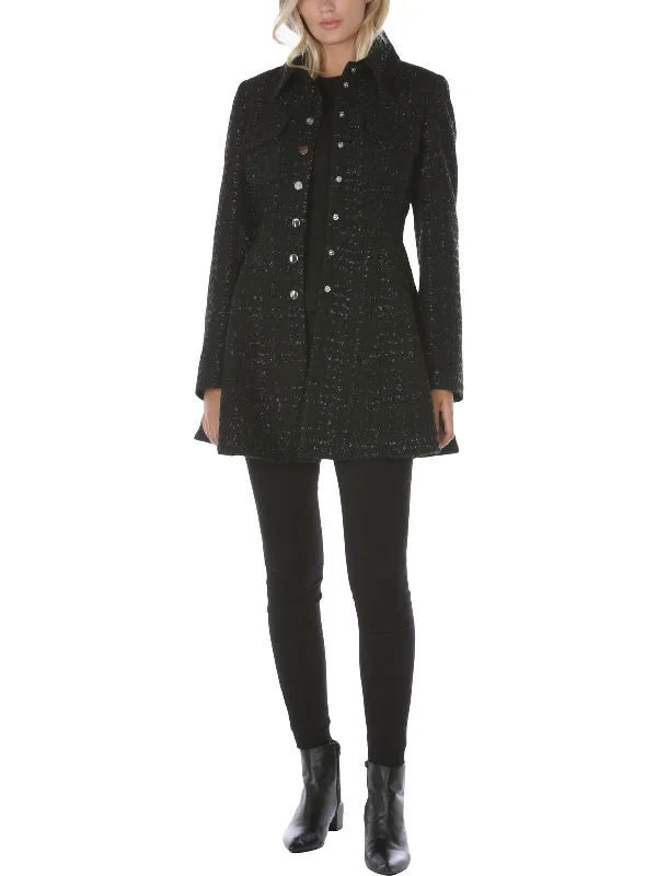 Closeout Sale Womens Midi Peplum Wool Coat