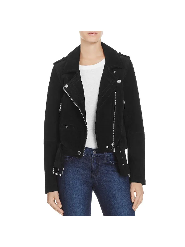 Savings Galore Womens Suede Short Motorcycle Jacket