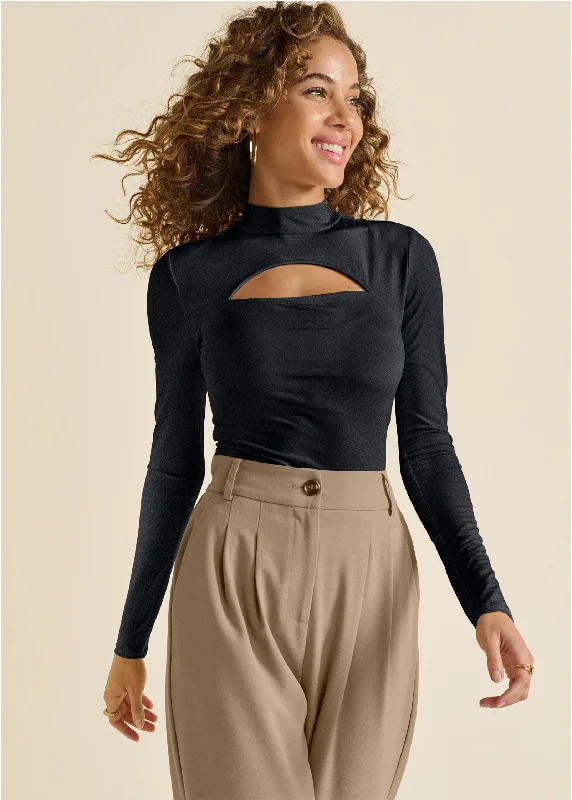 Act Now Shape Embrace Keyhole Top - Black