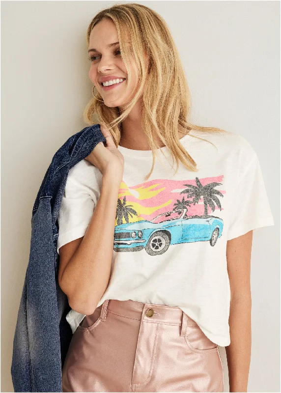 Miami Car Graphic Tee - Off White