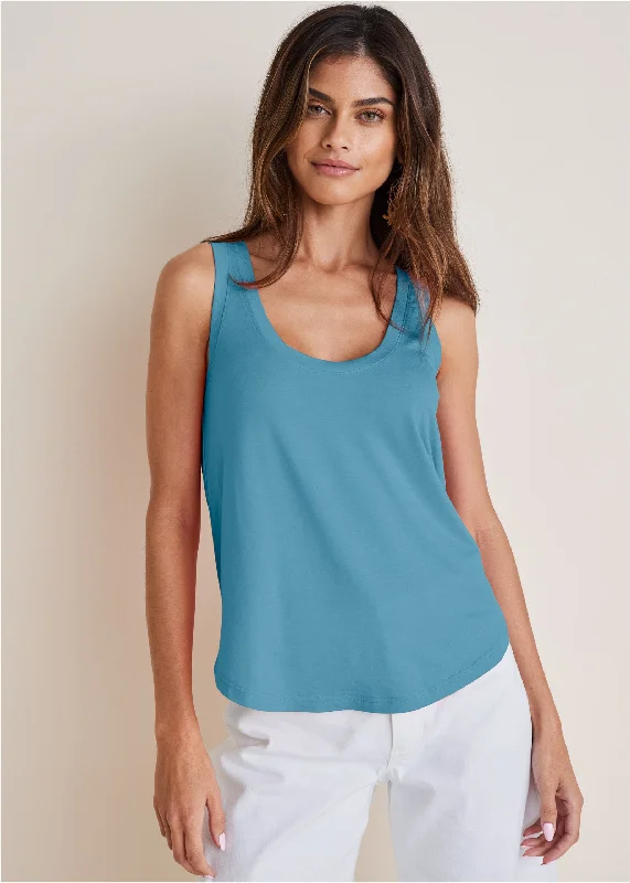Unbeatable Prices Scoop Neck Tank - Blue