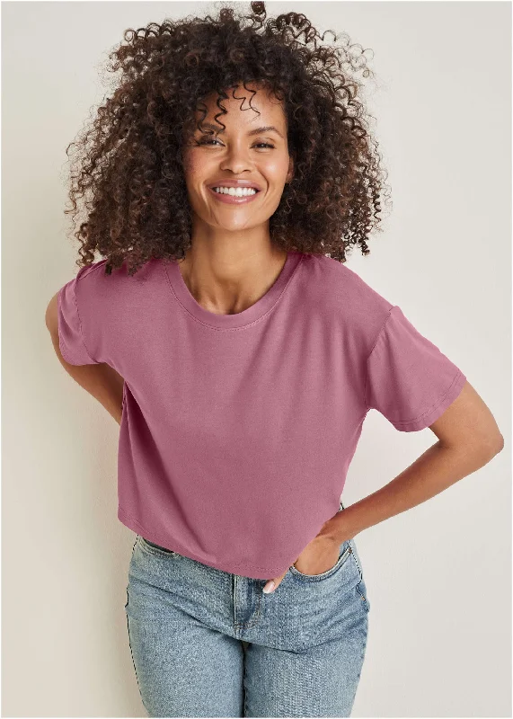 Best Seller Crew Neck Tee - Heather Rose