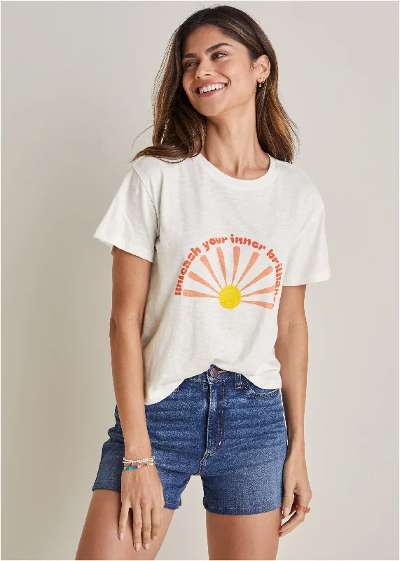 Stock Clearance Brilliance Graphic Tee - Off White