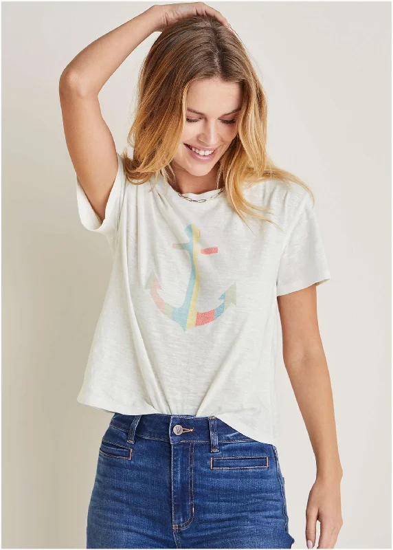 Limited Time Discount Anchor Graphic Tee - Off White