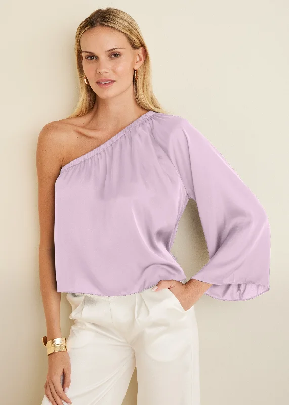 Price Reduction One Shoulder Top - Lilac
