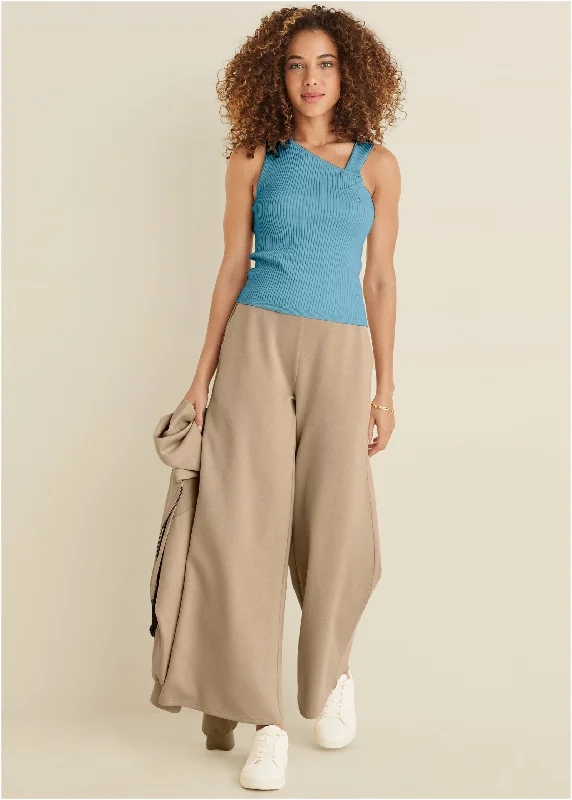 Final Sale Twist Detail Sweater Tank - Blue