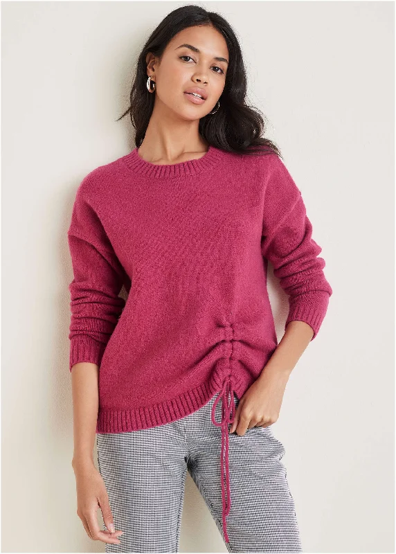 Price Buster Ruched Sweater - Vivacious