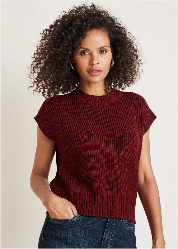Reduced Prices Short Sleeve Vest - Wine