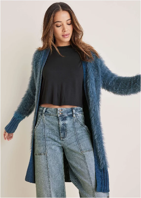 Special Offer Eyelash Cardigan - Navy