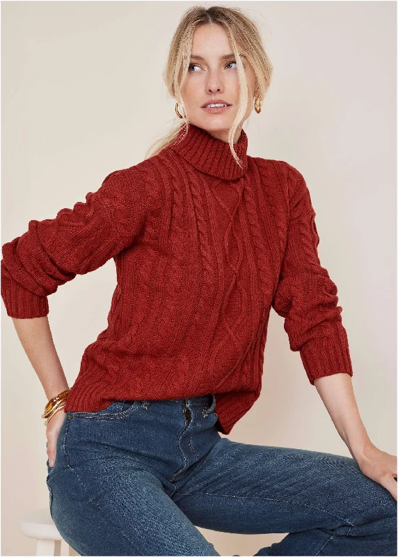 Midnight Sale Chunky Knit Sweater - Mineral Red