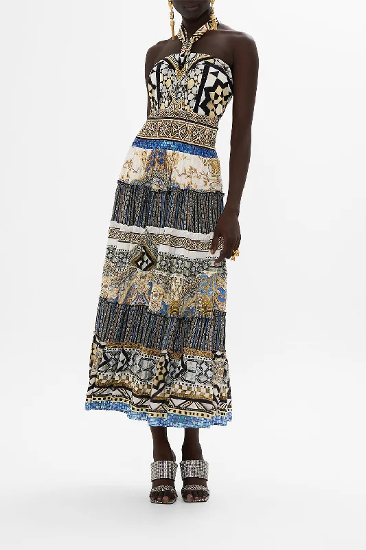 Fantastic Deals SHIRRED WAIST TIERED CIRCLE SKIRT MAKE ME YOUR MOSAIC