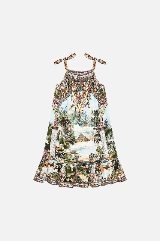 Season Finale Sale KIDS DRAWSTRING MAXI DRESS WITH BOWS 4-10 VIEWS OF THE VALLEY