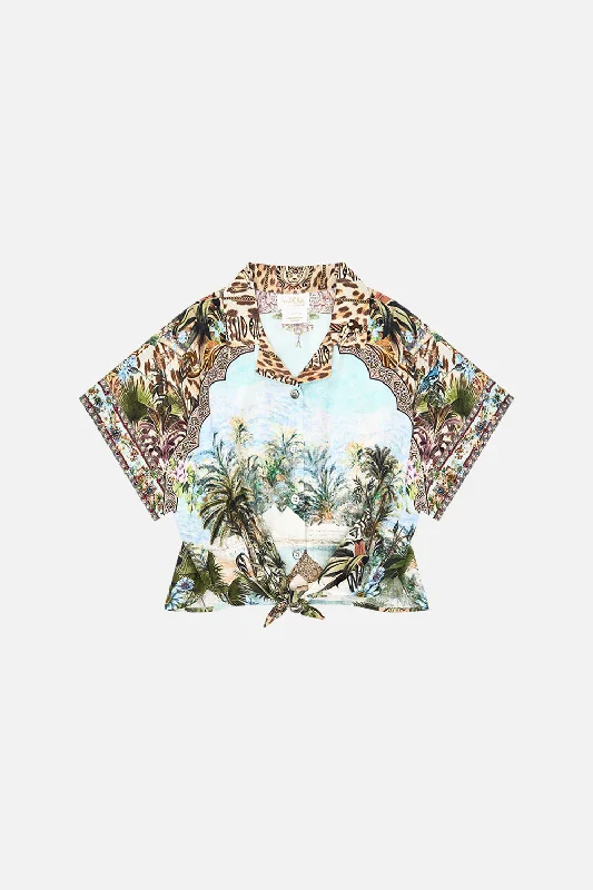 Special Promotion KIDS CROP TIE FRONT SHIRT 4-10 VIEWS OF THE VALLEY