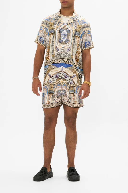 Members Only SHORT SLEEVE CAMP COLLARED SHIRT MAKE ME YOUR MOSAIC