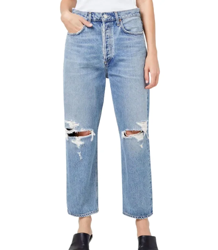 Limited Time 90's Crop Mid Rise Loose Fit Jean In Suspend