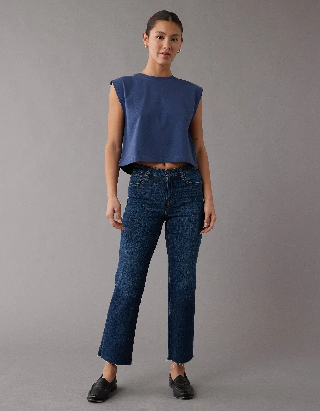 Weekend Special AE Stretch High-Waisted Kick Bootcut Crop Jean