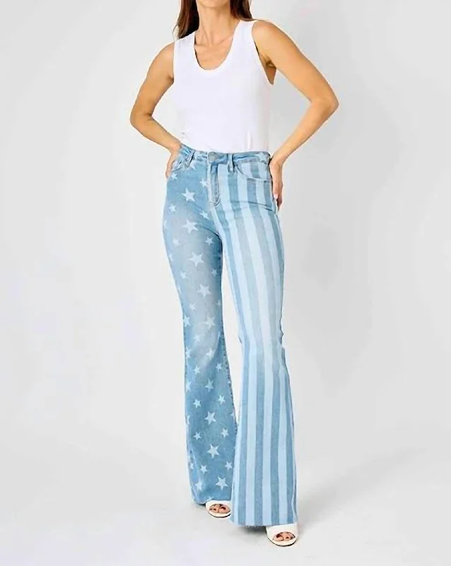 Friends and Family Sale Americana Flare Jeans In Light Wash