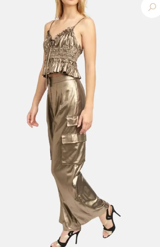 Must-Have Deals Arnav Cargo Pant In Gold