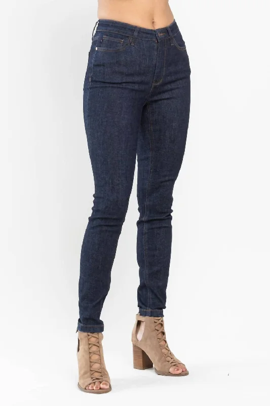 Deal Dash Classic Back Pocket Embroidery Skinny Jeans In Blue