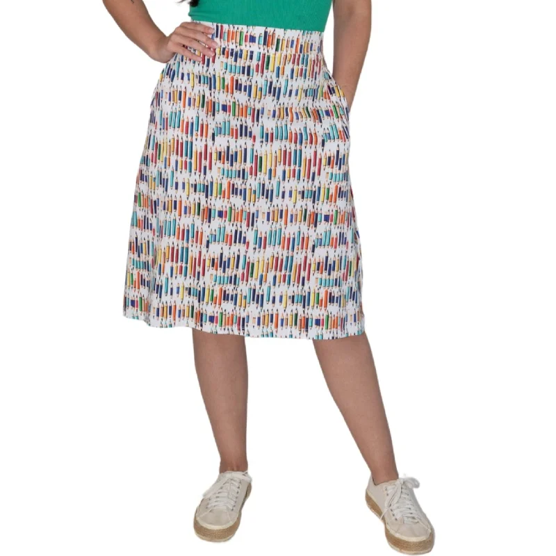 Year-End Sale Colored Pencils A-Line Skirt [FINAL SALE]