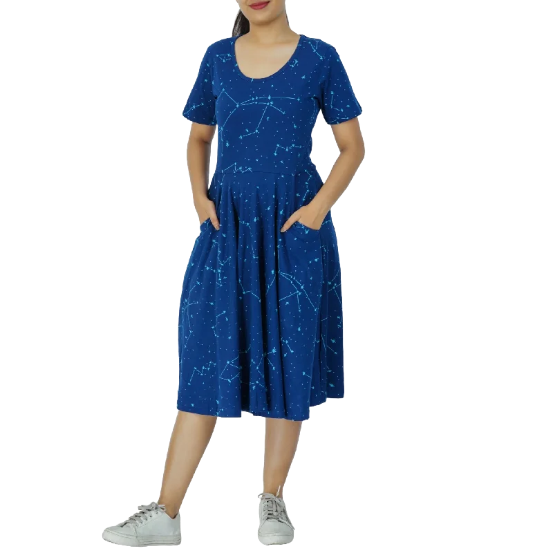 Deep Discounts Constellations Glow-in-the-Dark Navy Twirl Dress