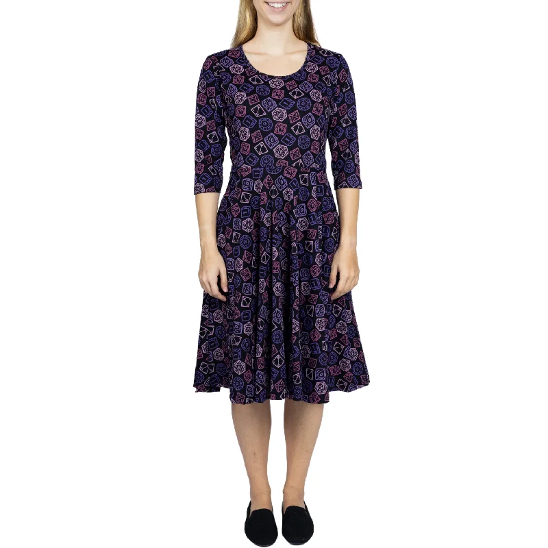 Special Discount Dice 3/4th Sleeves Twirl Dress