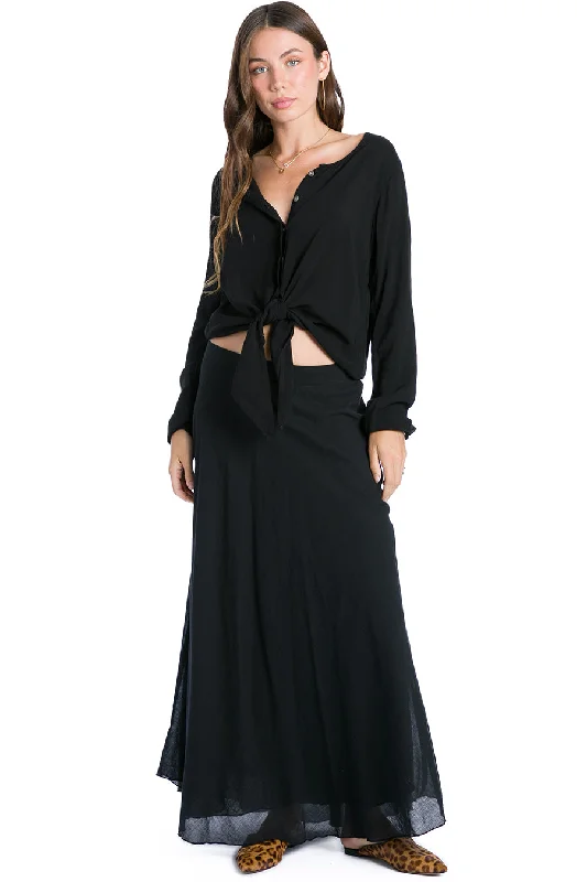 Double Layered Sweep Voile Skirt