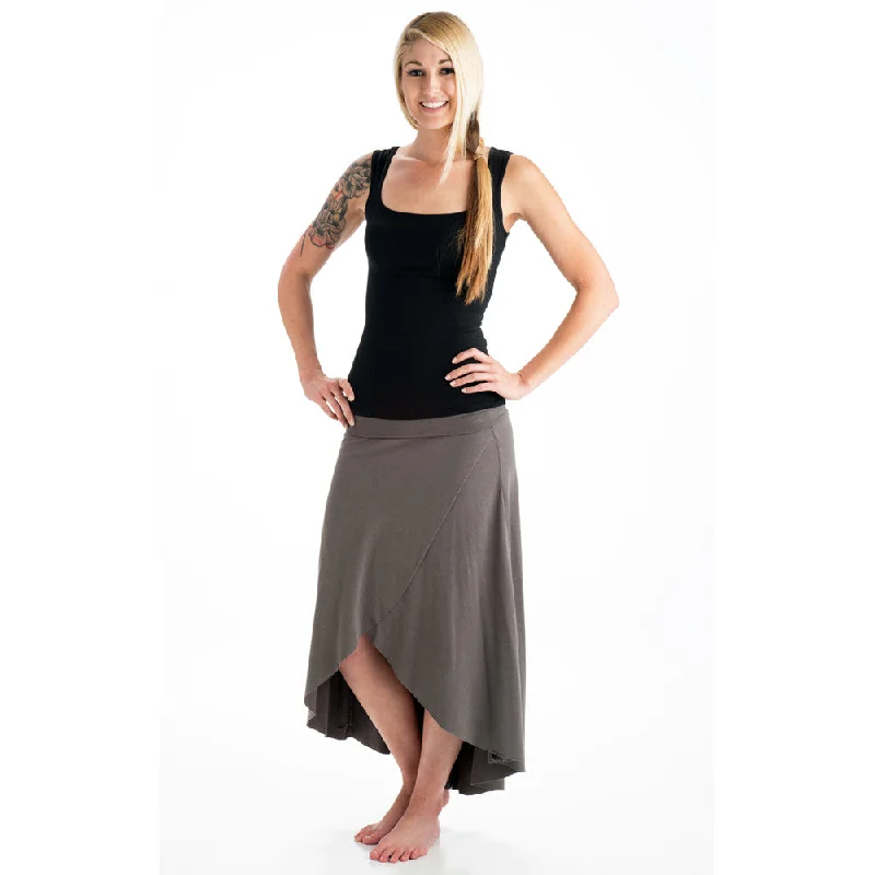 Instant Discount Grace Bamboo Asymmetrical Skirt - Gray