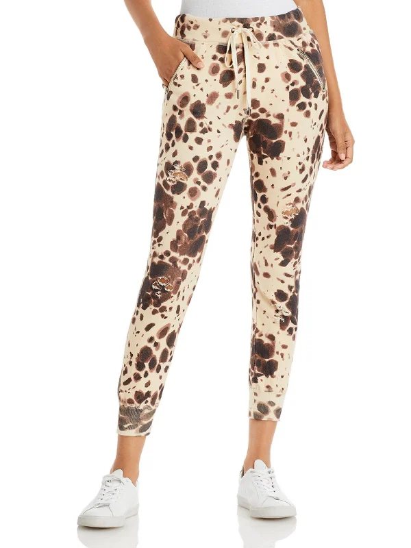 Hot Deal Gravity Womens Printed Destroyed Sweatpants