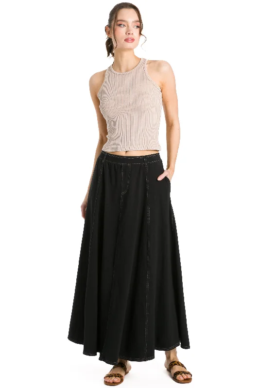Bargain Blast Jean Panel Long Skirt