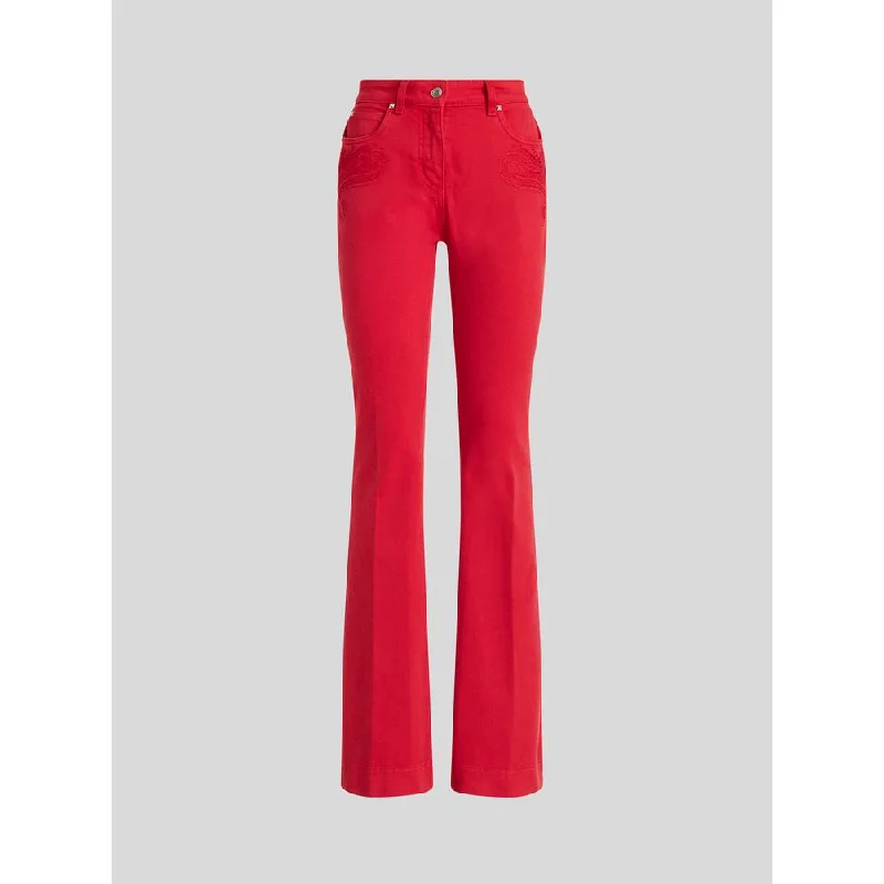 Exclusive Access Jeans With Paisley Embroidery