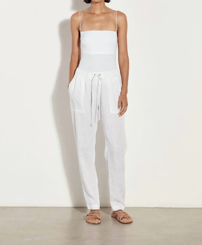 New Markdowns Linen Easy Pant In White