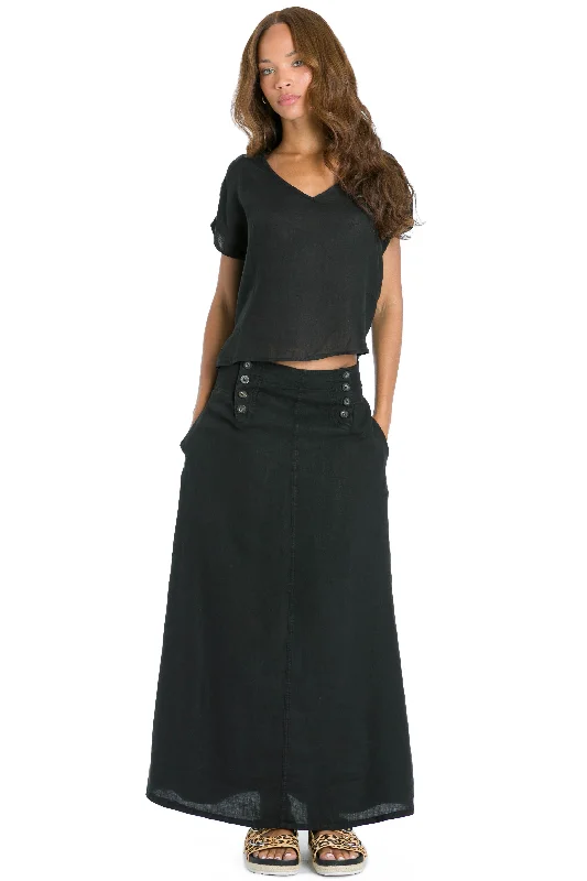Don't Wait Linen Sailor Long Skirt
