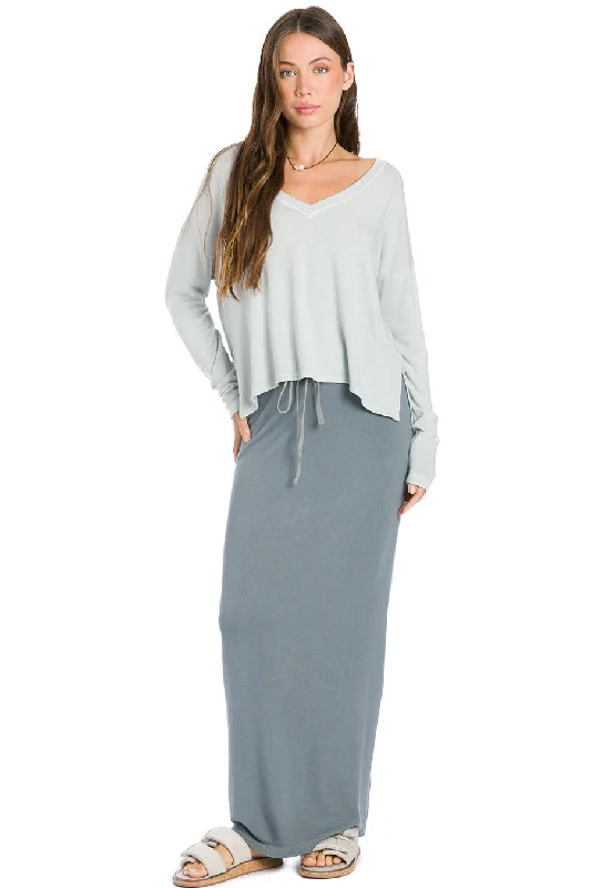 Extra Discounts Luxe Drawstring Easy Fit Column Skirt