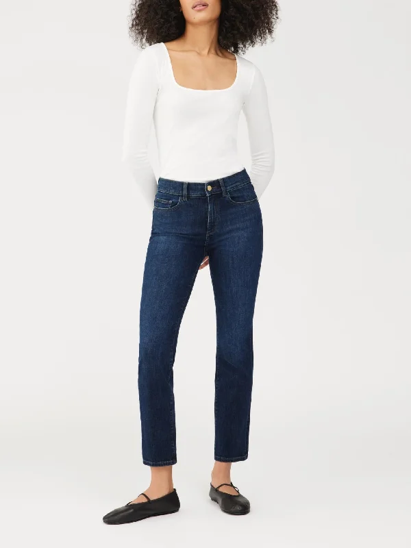 Steals and Deals Mara Straight Mid Rise Instasculpt Ankle Jeans In India Ink