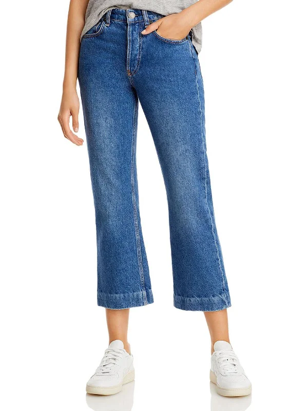 Today Only Maya Womens Ankle Button Fly Wide Leg Jeans