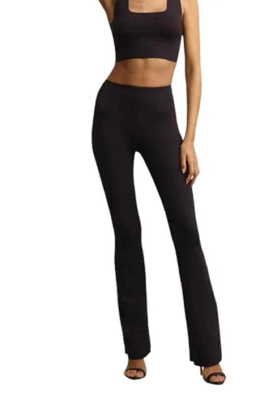 Hurry In Neoprene Flared Legging In Black