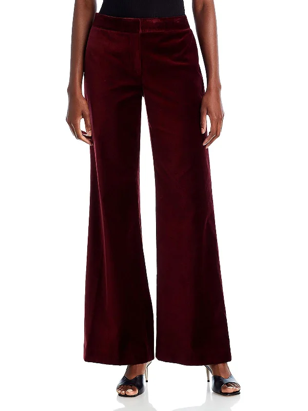 YEAR-End Sale Nile Womens High Rise Velvet Wide Leg Pants
