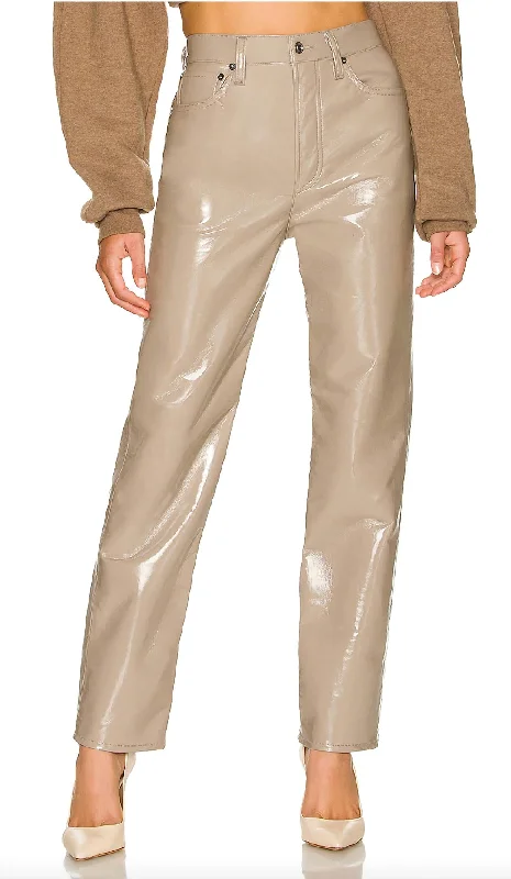 Price Reduction Recycled Leather 90's Pinch Waist Jeans In Quail Patent