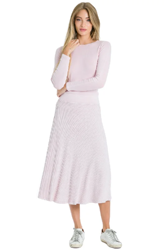 Deal of the Day Ribbed Midi Skater Skirt