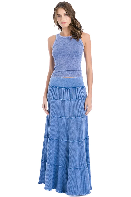 Exclusive Online Offer Ribbed Tiered Maxi Skirt