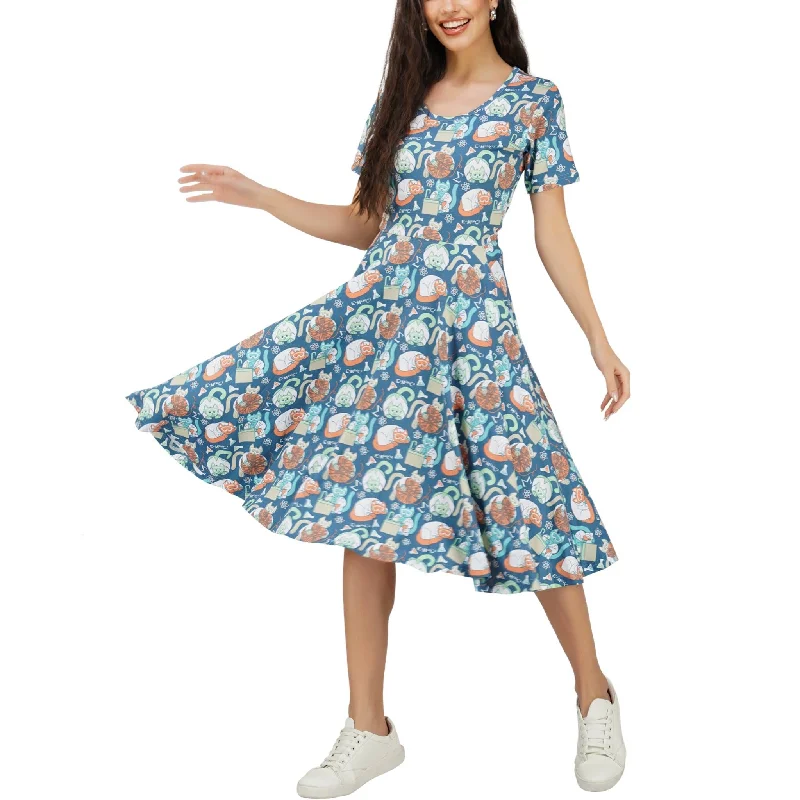 Huge Savings Science Cats Twirl Dress