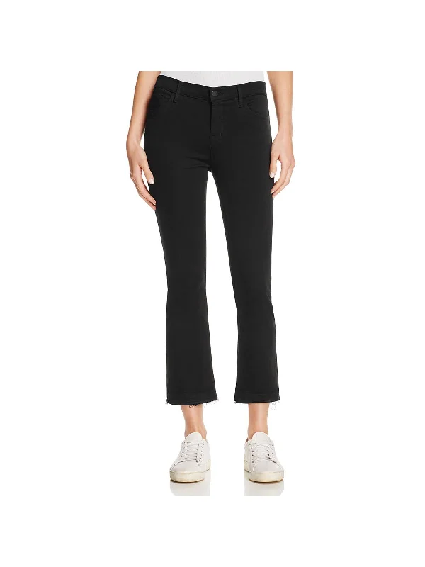 Selena Womens Cropped Mid-Rise Bootcut Jeans