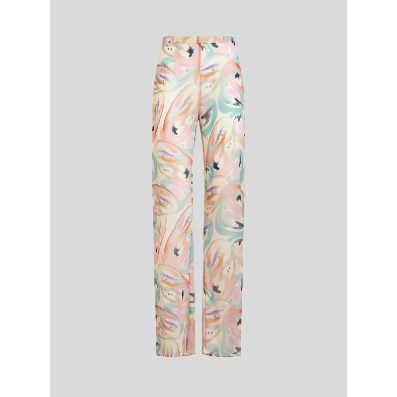Don’t Miss Out Silk Trousers With Butterfly Pattern