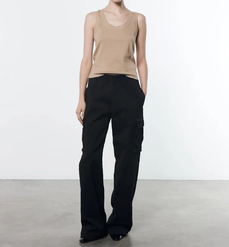 Act Now Soft Touch Cargo Pant In Black