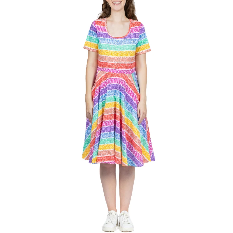 Discount Mania STEAM Rainbow Twirl Dress