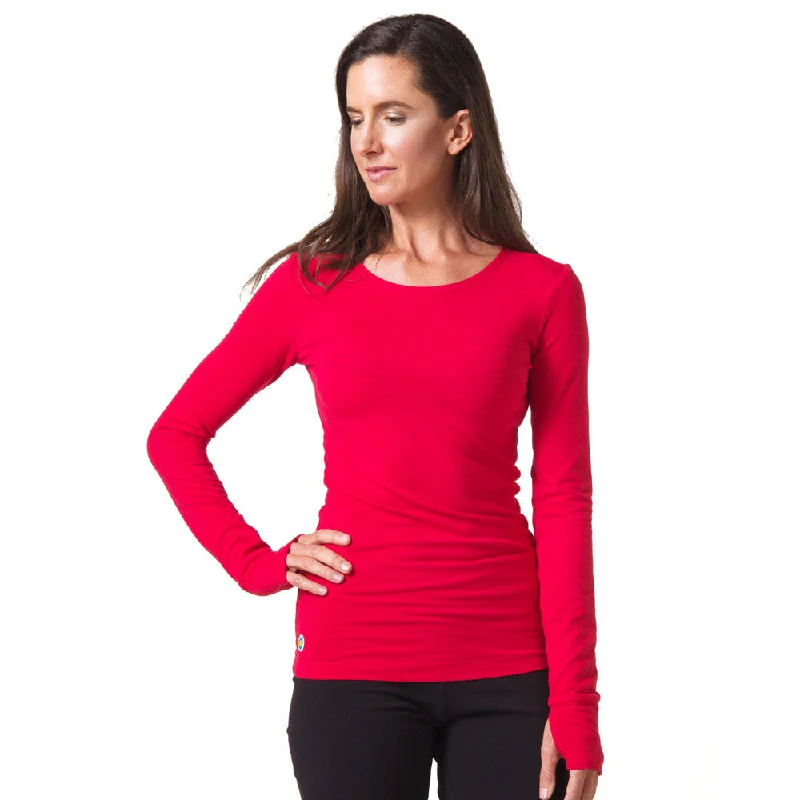 Low Prices Strength Bamboo Long Sleeve T-shirt - Red