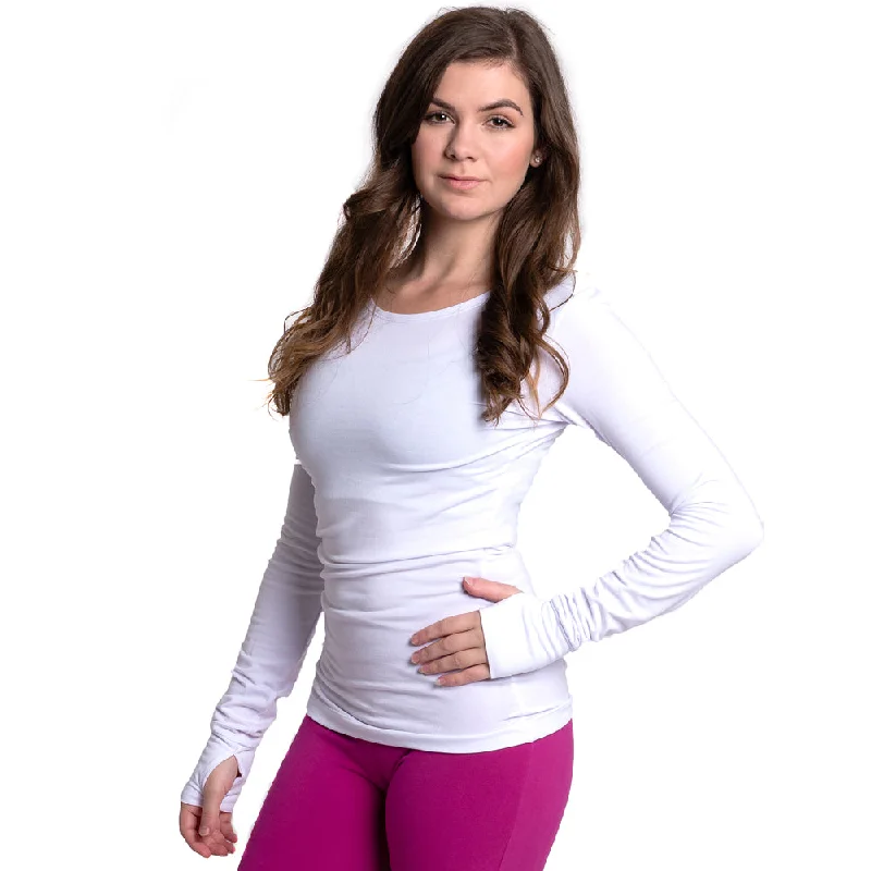 Major Savings Strength Bamboo Long Sleeve T-shirt - White