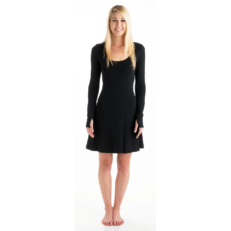 Bargain Prices Strength Long Sleeve Bamboo Dress - Black