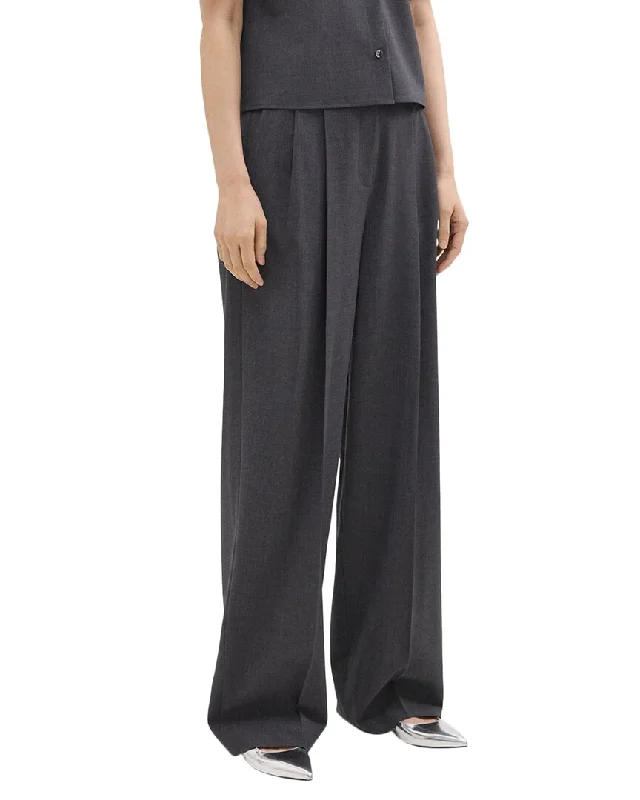 Year-End Sale Theory Double Pleat Wool-Blend Pant